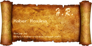 Haber Roxána névjegykártya